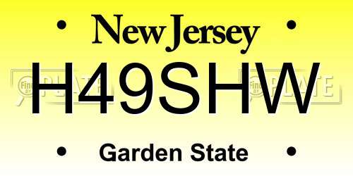 H49SHW New Jersey License Plate