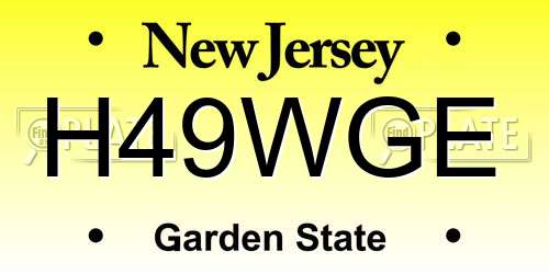 H49WGE New Jersey License Plate