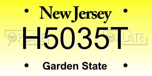 H5035T New Jersey License Plate
