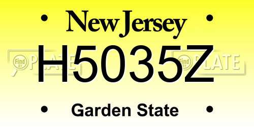 H5035Z New Jersey License Plate