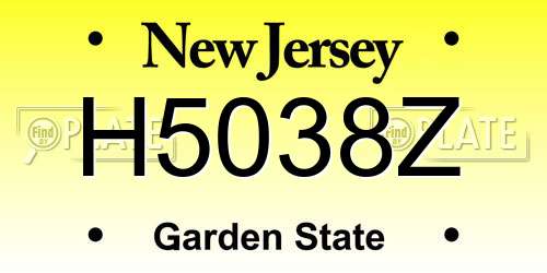 H5038Z New Jersey License Plate
