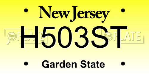 H503ST New Jersey License Plate
