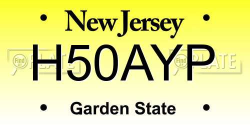 H50AYP New Jersey License Plate