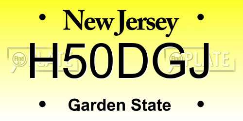 H50DGJ New Jersey License Plate