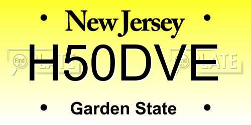H50DVE New Jersey License Plate
