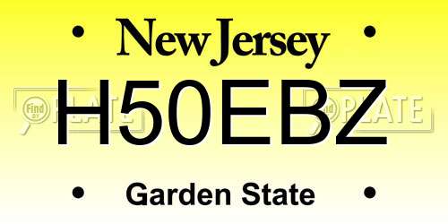 H50EBZ New Jersey License Plate