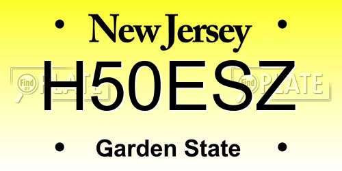 H50ESZ New Jersey License Plate