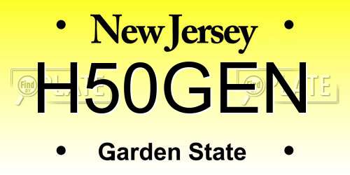 H50GEN New Jersey License Plate