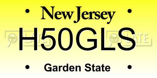H50GLS New Jersey License Plate