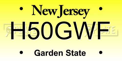 H50GWF New Jersey License Plate