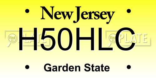 H50HLC New Jersey License Plate