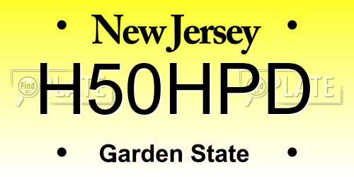 H50HPD New Jersey License Plate