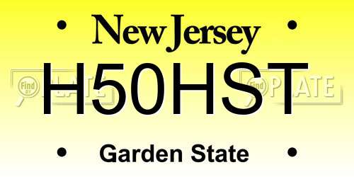 H50HST New Jersey License Plate