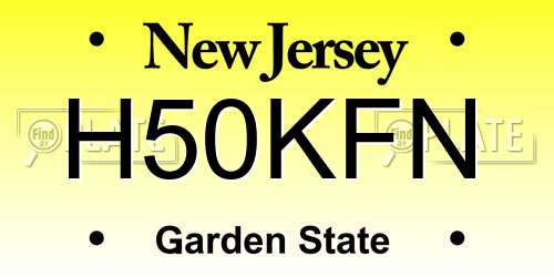 H50KFN New Jersey License Plate