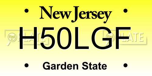 H50LGF New Jersey License Plate