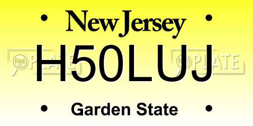 H50LUJ New Jersey License Plate