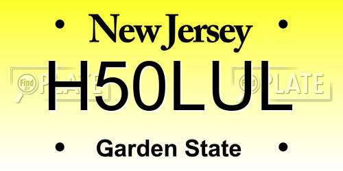 H50LUL New Jersey License Plate