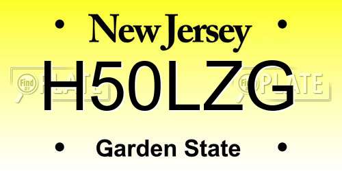 H50LZG New Jersey License Plate