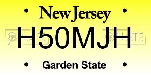 H50MJH New Jersey License Plate