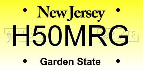 H50MRG New Jersey License Plate
