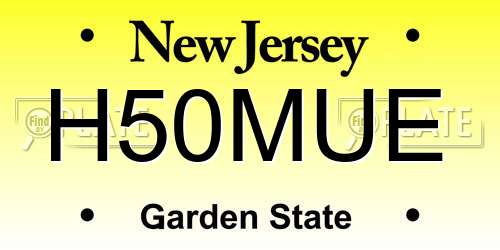 H50MUE New Jersey License Plate