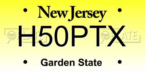H50PTX New Jersey License Plate