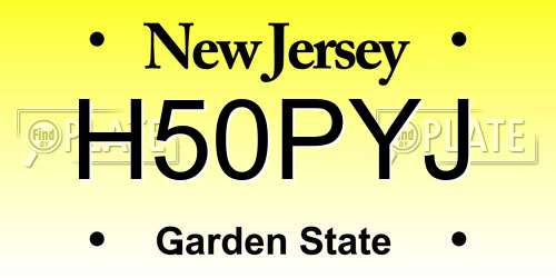 H50PYJ New Jersey License Plate
