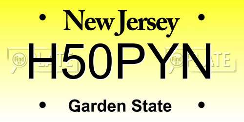H50PYN New Jersey License Plate