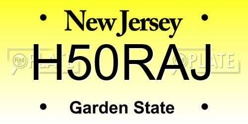 H50RAJ New Jersey License Plate