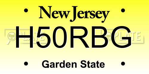 H50RBG New Jersey License Plate