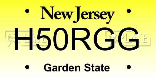H50RGG New Jersey License Plate