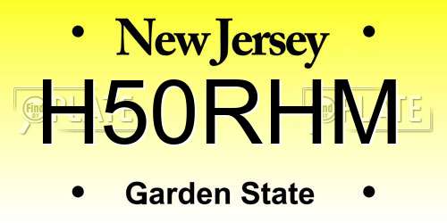 H50RHM New Jersey License Plate