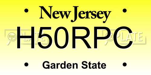 H50RPC New Jersey License Plate