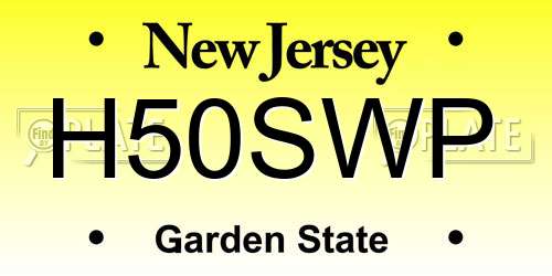 H50SWP New Jersey License Plate