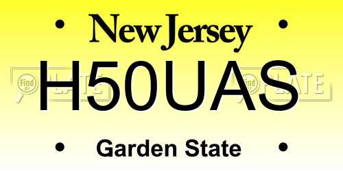 H50UAS New Jersey License Plate