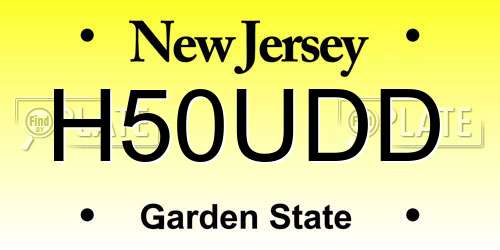 H50UDD New Jersey License Plate