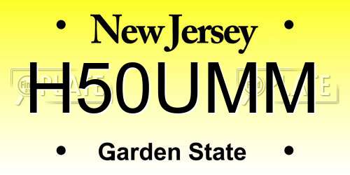 H50UMM New Jersey License Plate