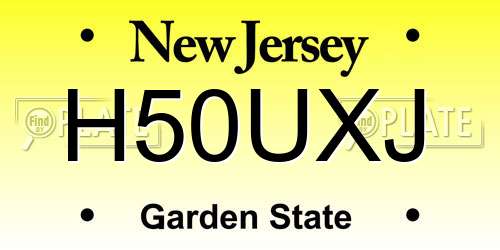H50UXJ New Jersey License Plate