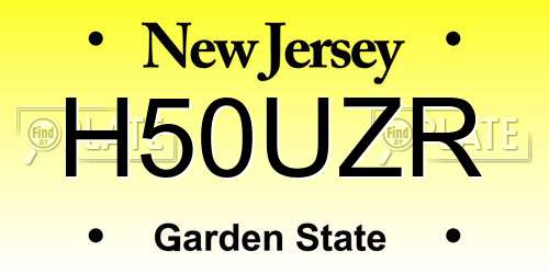 H50UZR New Jersey License Plate