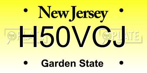 H50VCJ New Jersey License Plate