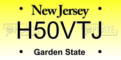 H50VTJ New Jersey License Plate
