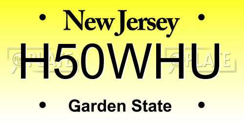 H50WHU New Jersey License Plate