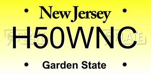 H50WNC New Jersey License Plate