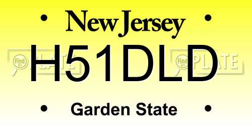 H51DLD New Jersey License Plate