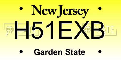 H51EXB New Jersey License Plate