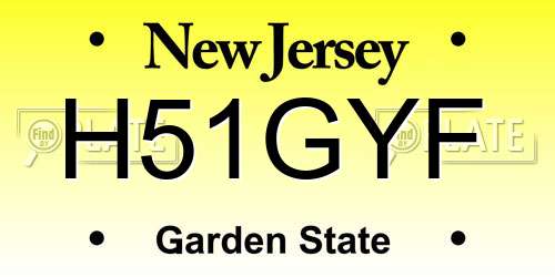 H51GYF New Jersey License Plate
