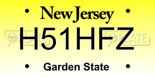 H51HFZ New Jersey License Plate