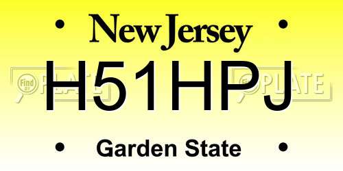 H51HPJ New Jersey License Plate