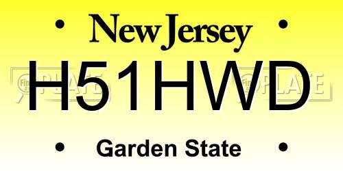 H51HWD New Jersey License Plate