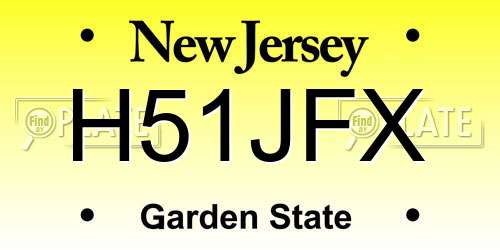 H51JFX New Jersey License Plate